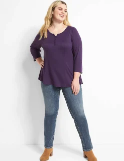 Straight Leg^Lane Bryant Seven7 Straight Jean With Back Pocket Embroidery Medium Denim