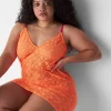 Chemises^Lane Bryant Sheer Lace Slip Orange Clown Fish