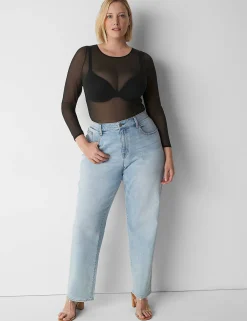 Bodysuits & Playsuits^Lane Bryant Sheer Mesh Bodysuit Black
