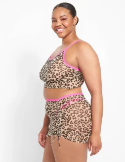 Sexy Bras^Lane Bryant Sheer Mesh Cropped Cami Cheetah