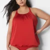 Swim Tops^Lane Bryant Shimmer No-Wire Blouson Tankini Adrenaline Rush