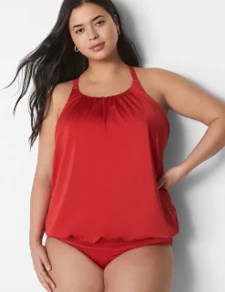 Swim Tops^Lane Bryant Shimmer No-Wire Blouson Tankini Adrenaline Rush