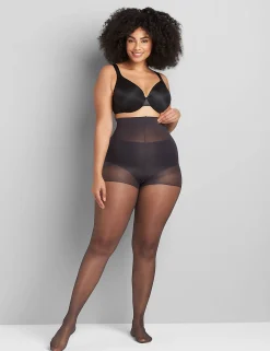 Tights & Leggings^Lane Bryant Shimmer Sheer - 20 D Smoothing Pantyhose Off Black