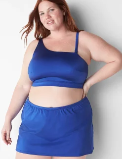 Swim Bottoms^Lane Bryant Shimmer Slitted Swim Skirt Mazarine Blue