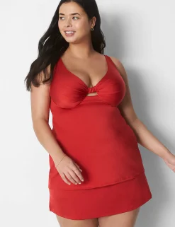Swim Bottoms^Lane Bryant Shimmer Slitted Swim Skirt Adrenaline Rush