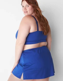 Swim Bottoms^Lane Bryant Shimmer Slitted Swim Skirt Mazarine Blue