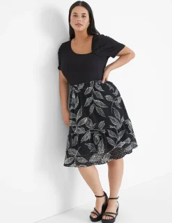 The Tee Shop^Lane Bryant Short-Sleeve Asymmetrical-Neck Tee Black