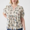Shirts & Blouses^Lane Bryant Short-Sleeve Split-Neck Bib Top Miranda Vine
