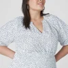 Shirts & Blouses^Lane Bryant Short-Sleeve Split-Neck Top Micro Dots