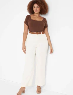 The Tee Shop^Lane Bryant Short-Sleeve Square-Neck Tee Potting Soil