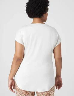 The Tee Shop^Lane Bryant Short-Sleeve V-Neck Pocket Tee Birch
