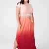 Maxi & Midi^Lane Bryant Side-Slit Sheath Maxi Dress Tropical Peach