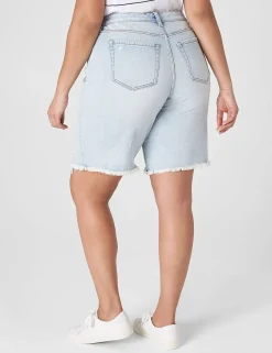 Signature Fit^Lane Bryant Signature Fit Boyfriend Bermuda Jean Short Light Denim