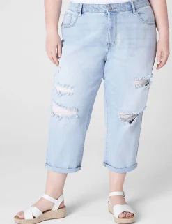 Signature Fit^Lane Bryant Signature Fit Boyfriend Capri Jean Light Denim