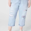 Crops, Capris And Shorts^Lane Bryant Signature Fit Boyfriend Capri Jean Light Denim