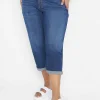 Crops And Capris^Lane Bryant Signature Fit Boyfriend Capri Jean Dark Denim