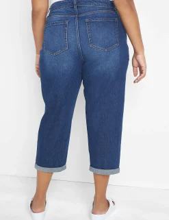 Boyfriend^Lane Bryant Signature Fit Boyfriend Capri Jean Dark Denim