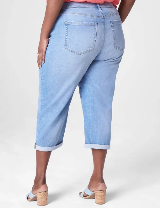Crops, Capris And Shorts^Lane Bryant Signature Fit Boyfriend Capri Jean Medium Denim
