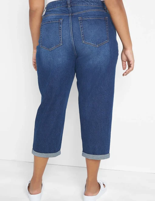 Crops And Capris^Lane Bryant Signature Fit Boyfriend Capri Jean Dark Denim