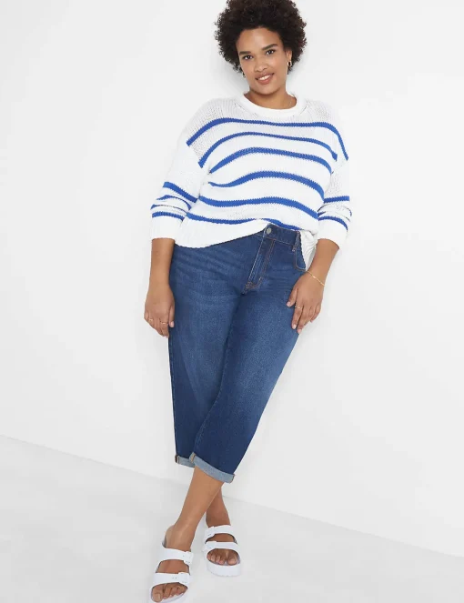 Crops And Capris^Lane Bryant Signature Fit Boyfriend Capri Jean Dark Denim