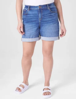 Signature Fit^Lane Bryant Signature Fit Boyfriend Jean Midi Short Medium Denim
