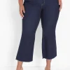 Signature Fit^Lane Bryant Signature Fit Crop Flare Jean Dark Denim
