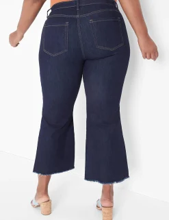Signature Fit^Lane Bryant Signature Fit Crop Flare Jean Dark Denim