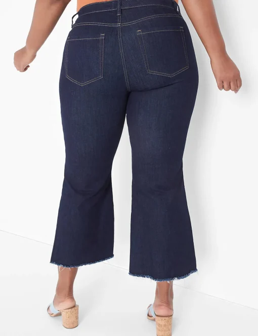 Crops And Capris^Lane Bryant Signature Fit Crop Flare Jean Dark Denim
