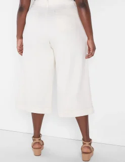 Wide Leg & Flare Jeans^Lane Bryant Signature Fit Crop Wide Leg Jean Ecru