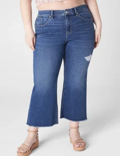 Wide Leg & Flare Jeans^Lane Bryant Signature Fit Cropped Flare Jean Medium Denim