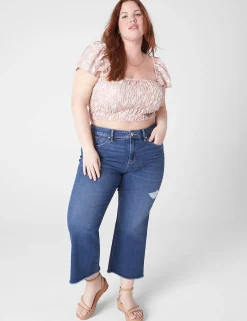 Wide Leg & Flare Jeans^Lane Bryant Signature Fit Cropped Flare Jean Medium Denim