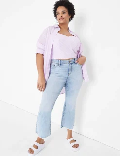 Crops, Capris And Shorts^Lane Bryant Signature Fit Cropped Flare Jean Medium Denim
