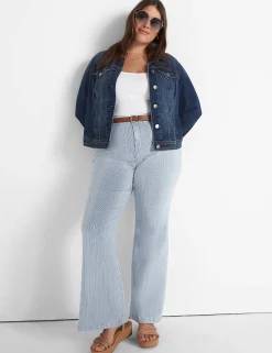 Wide Leg & Flare Jeans^Lane Bryant Signature Fit Flare Jean Railroad Stripe