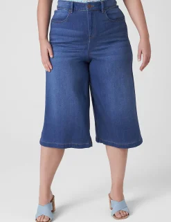 Wide Leg & Flare Jeans^Lane Bryant Signature Fit Fluid Culotte Jean Medium Denim