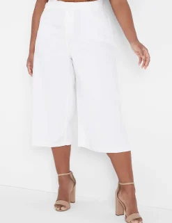 Wide Leg & Flare Jeans^Lane Bryant Signature Fit Fluid Culotte Jean White