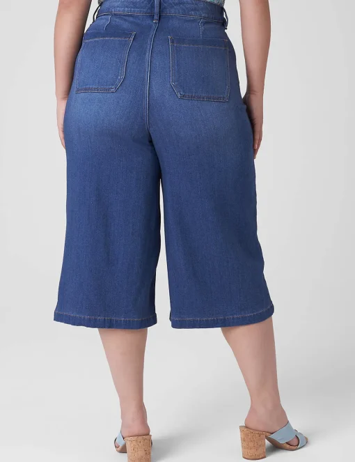 Crops And Capris^Lane Bryant Signature Fit Fluid Culotte Jean Medium Denim