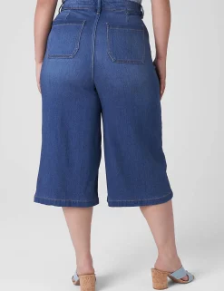 Wide Leg & Flare Jeans^Lane Bryant Signature Fit Fluid Culotte Jean Medium Denim