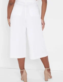 Wide Leg & Flare Jeans^Lane Bryant Signature Fit Fluid Culotte Jean White