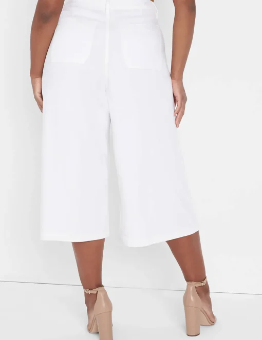 Wide Leg & Flare Jeans^Lane Bryant Signature Fit Fluid Culotte Jean White
