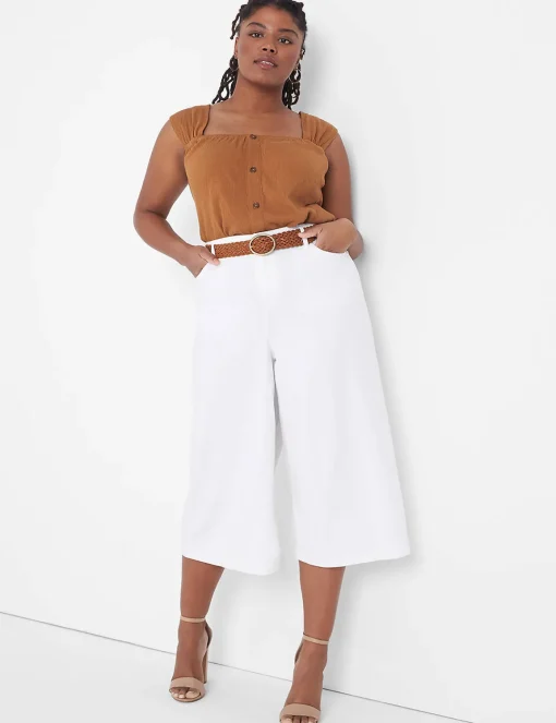 Signature Fit^Lane Bryant Signature Fit Fluid Culotte Jean White