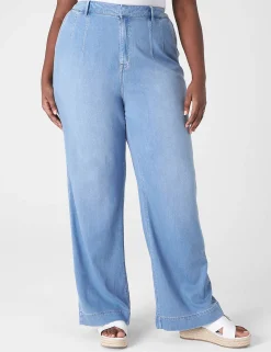 Wide Leg^Lane Bryant Signature Fit Fluid Wide Leg Trouser Jean Medium Denim