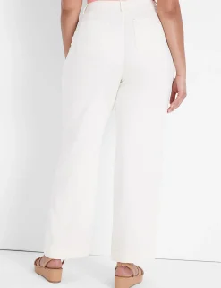Wide Leg & Flare Jeans^Lane Bryant Signature Fit Fluid Wide Leg Trouser Jean Off White