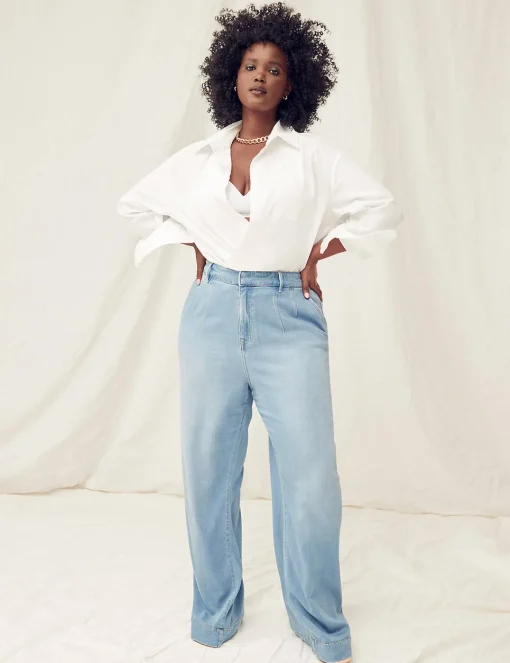 Wide Leg^Lane Bryant Signature Fit Fluid Wide Leg Trouser Jean Medium Denim