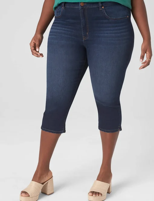 Signature Fit^Lane Bryant Signature Fit High-Rise Skinny Pedal Jean Dark Denim