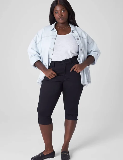 Crops, Capris And Shorts^Lane Bryant Signature Fit High-Rise Skinny Pedal Jean Black