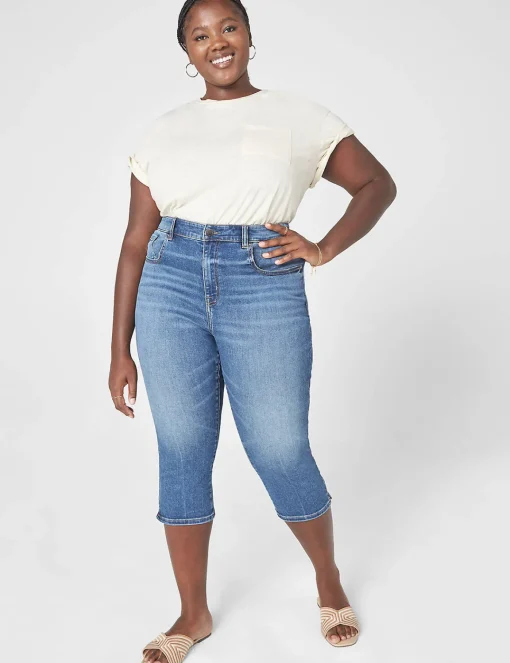 Crops And Capris^Lane Bryant Signature Fit High-Rise Skinny Pedal Jean Medium Denim
