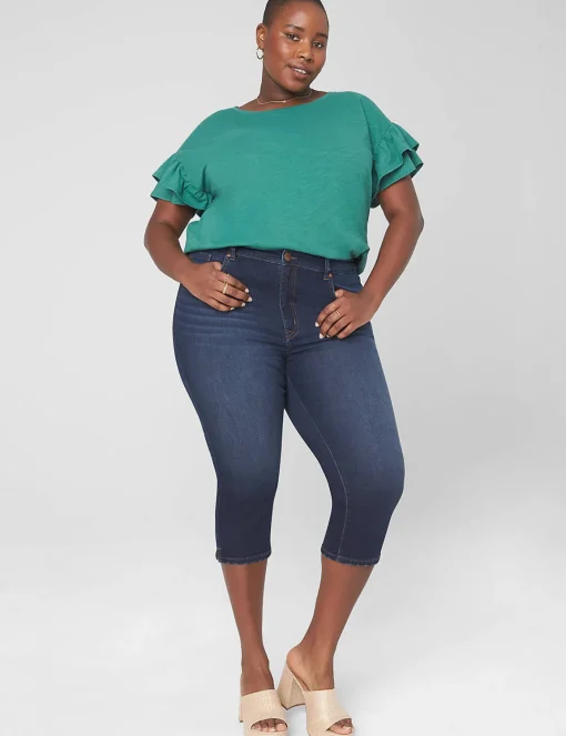 Signature Fit^Lane Bryant Signature Fit High-Rise Skinny Pedal Jean Dark Denim