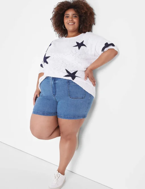 Signature Fit^Lane Bryant Signature Fit Jean Short Medium Denim