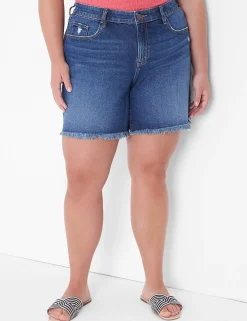 Signature Fit^Lane Bryant Signature Fit Relaxed Jean Short Medium Denim