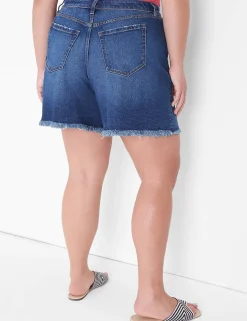 Signature Fit^Lane Bryant Signature Fit Relaxed Jean Short Medium Denim